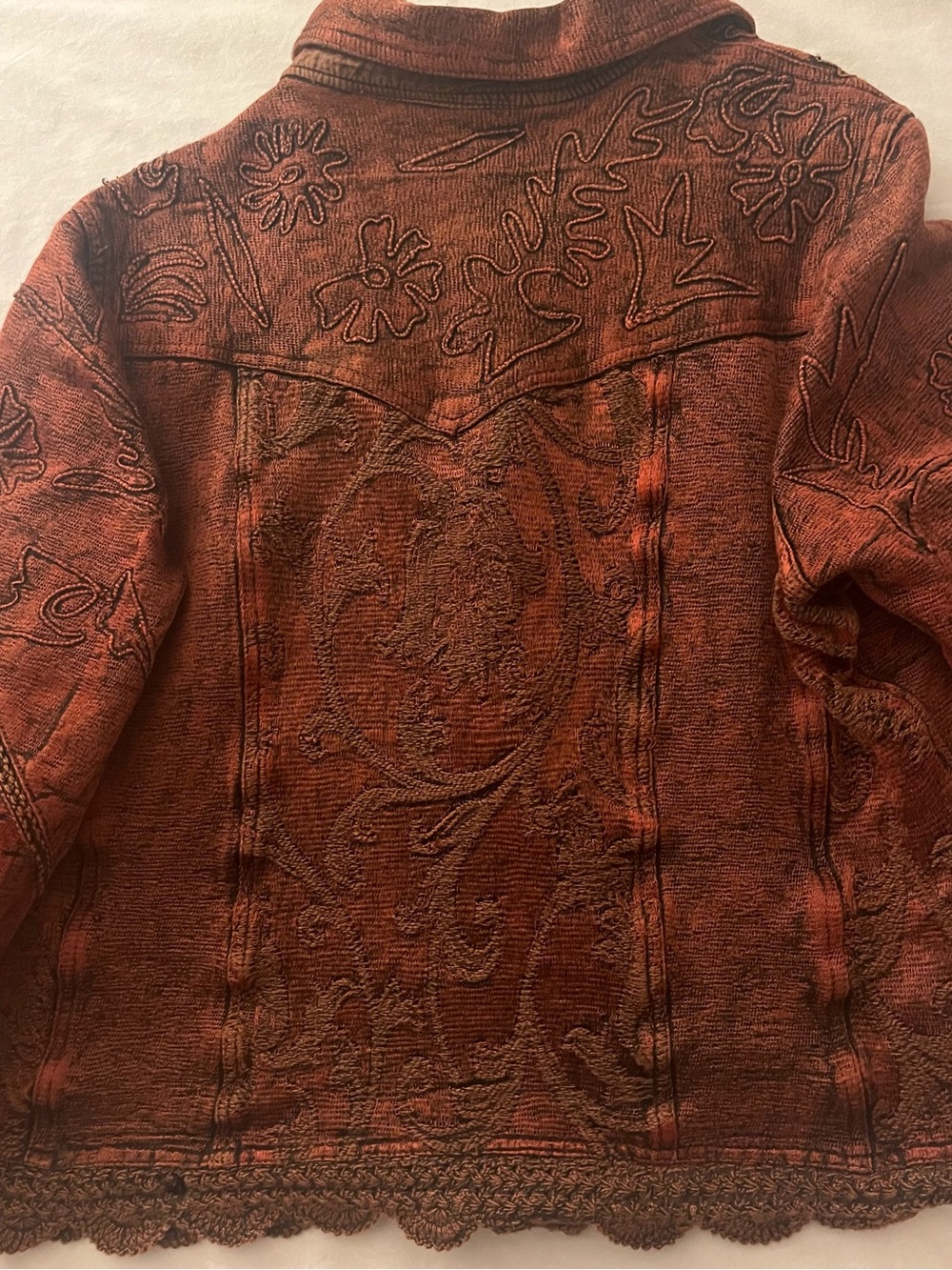 Unisex Rust Embroidered Jacket - Picture 2 of 2